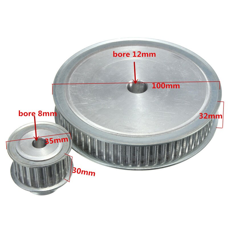 5m timing remskiver boring 12 og 8mm +  gummibælter sæt til cnc gravering reducer maskine forhold 3:1 remskive sæt sæt tilbehør