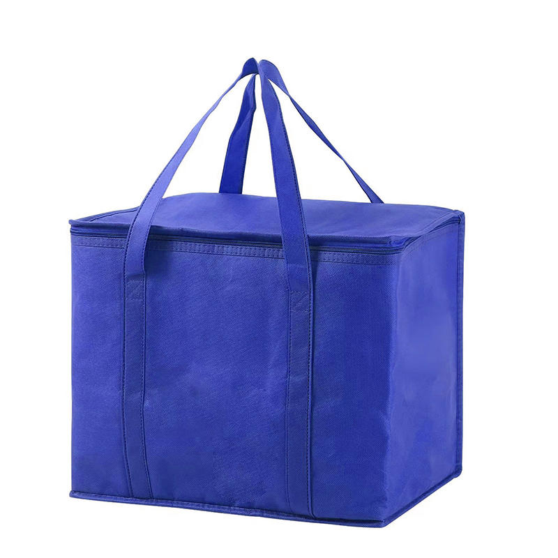 1PC Przenośna lodówka na lunch Torba na piwo Składana izolacja Piknik Ice Pack Torba termiczna na żywność Torba termiczna na napoje Izolowana torba: BŁĘKITNA