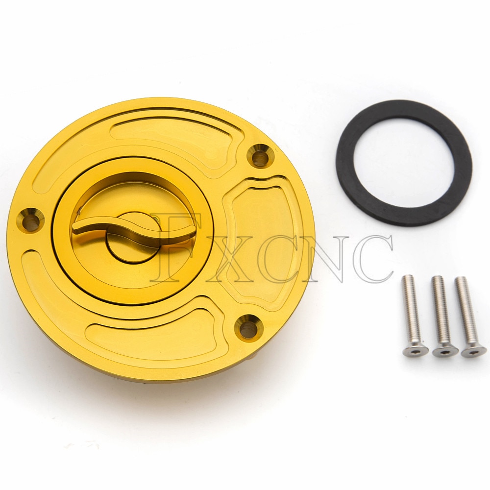 FXCNC 112mm Aluminum Motorcycle Fuel Tank Gas Cap Cover Keyless For Kawasaki ZRX 1200 Z750 Z1000 ZX 9R 9RF 6R 10R ZX10R ZX9R