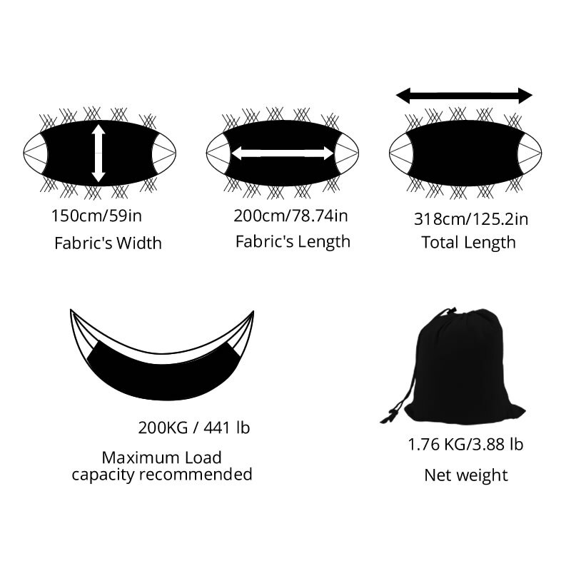 Canvas Hammock Swing Outdoor Camping Trip White Tassel Style Outdoor Furniture