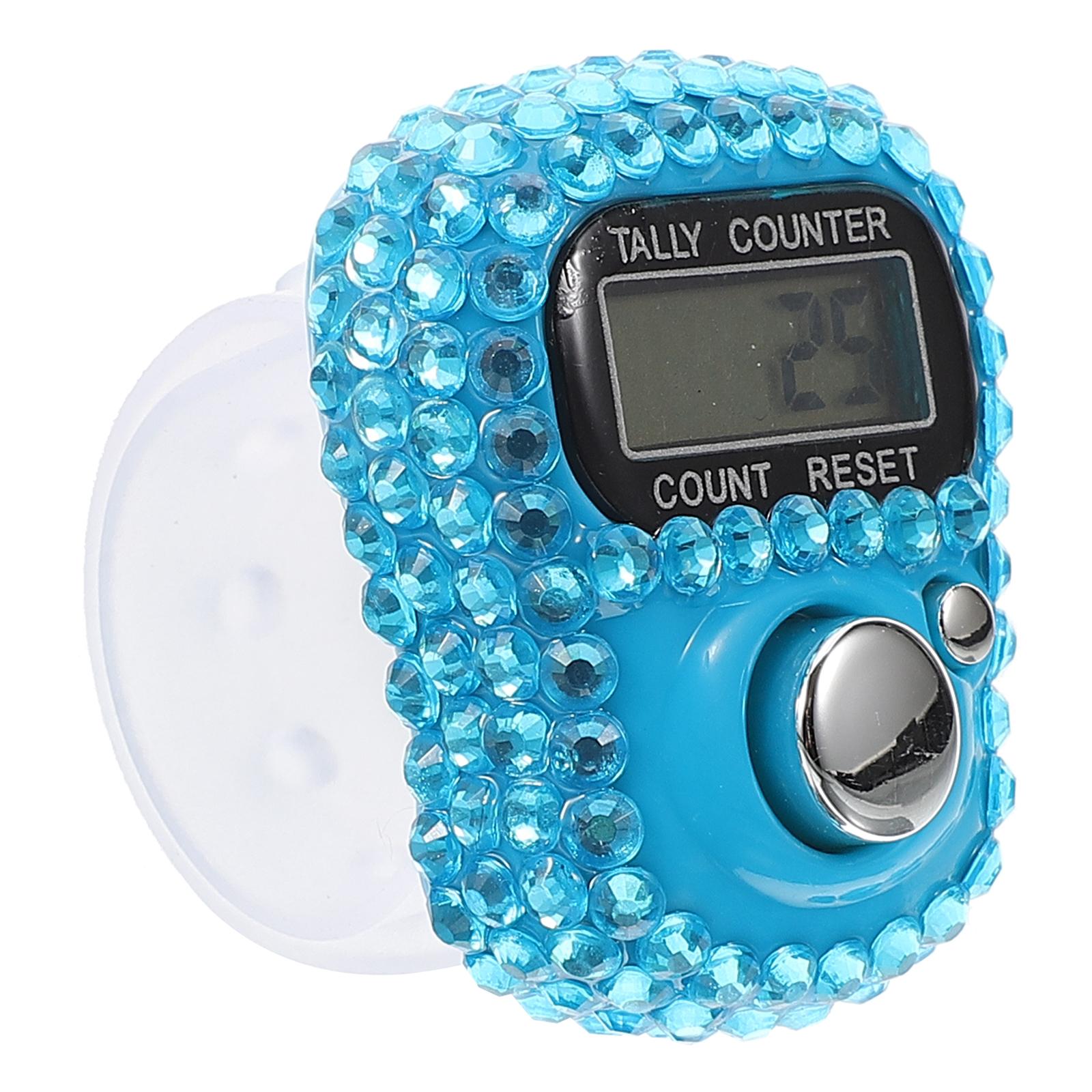 Mini Ring Counter Electronic Digital Finger Hand Handheld Resettable Tally Rhinestone