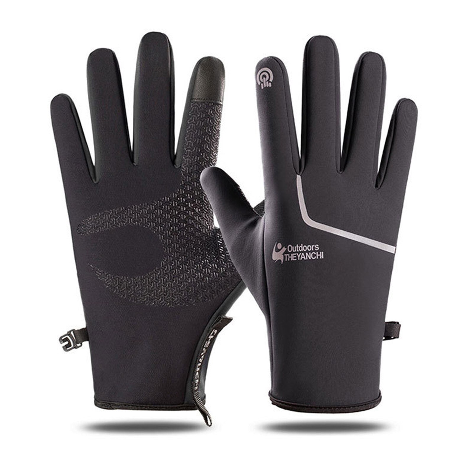 Cycling Gloves Full Finger Hiking Gloves Hiking Winter Gloves Waterproof Anti-Slip Thermal Gloves with Fleece for Biking Climb: A / XL