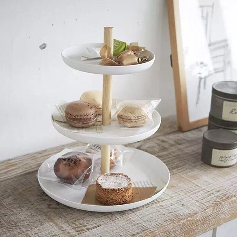 3 Tier Cake Stand Dienblad Fruitschaal Wedding Cupcake Houder Houten Metalen Kaas Schotel