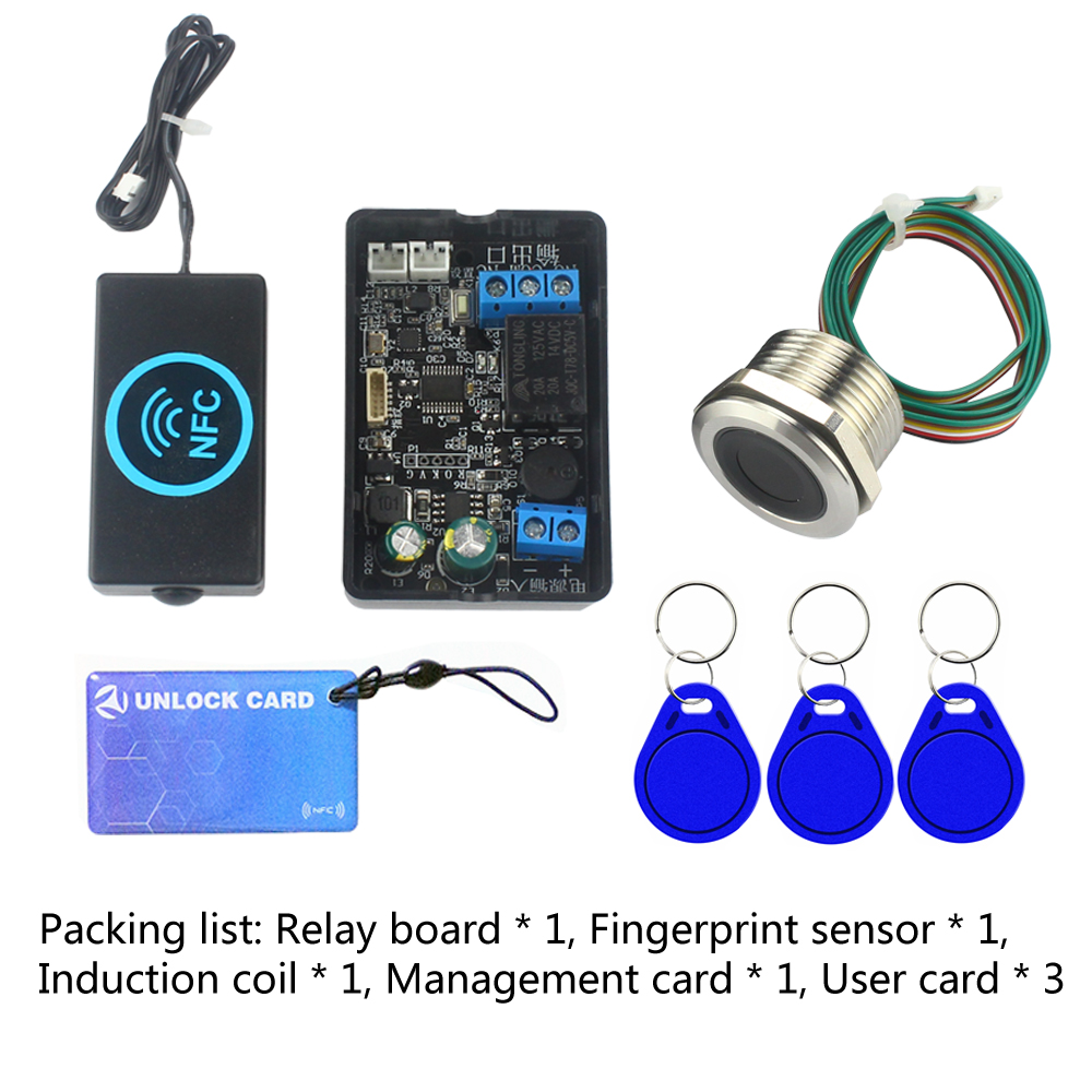 praktisch NFC Fingerabdruck Relais Steuermodul DC10V-120V IC Karte Induktion Zugang Regler Schalter Lokomotive Auto Entsperren