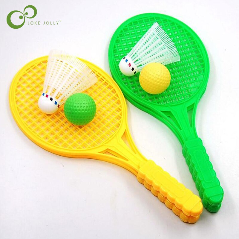 1 Set Strand Tennis Kids Dual Tennisracket Bal Set Outdoor Sport Mini Badminton Racket Voor Kinderen Strand Rack LYQ