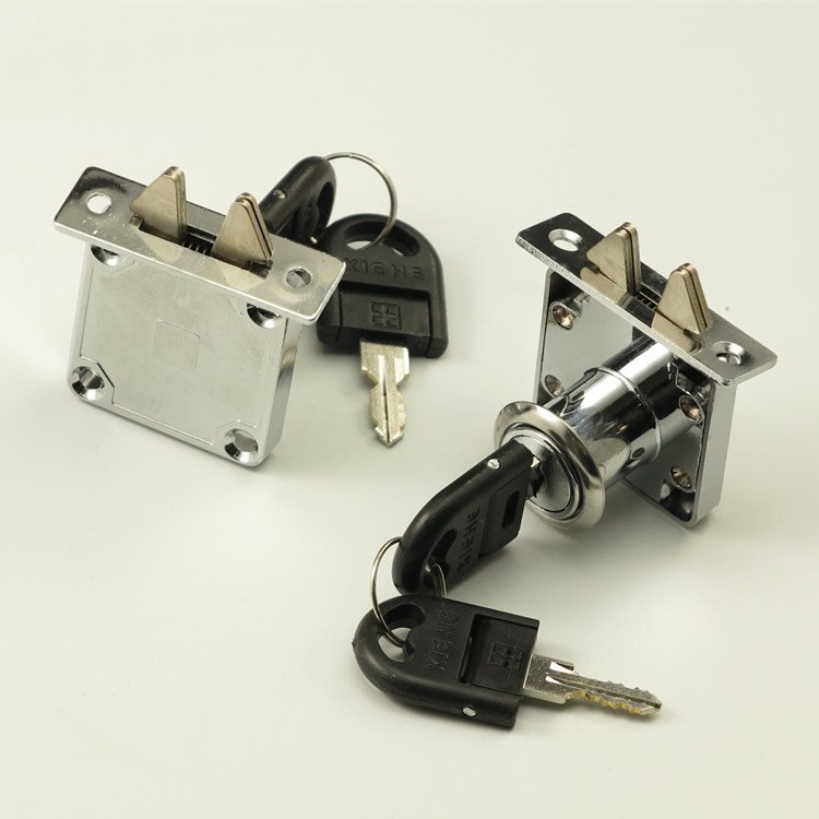 double lock, file cabinet lock, desk drawer cabinet lock, double hook furniture clamp lock, sliding door, Zinc all