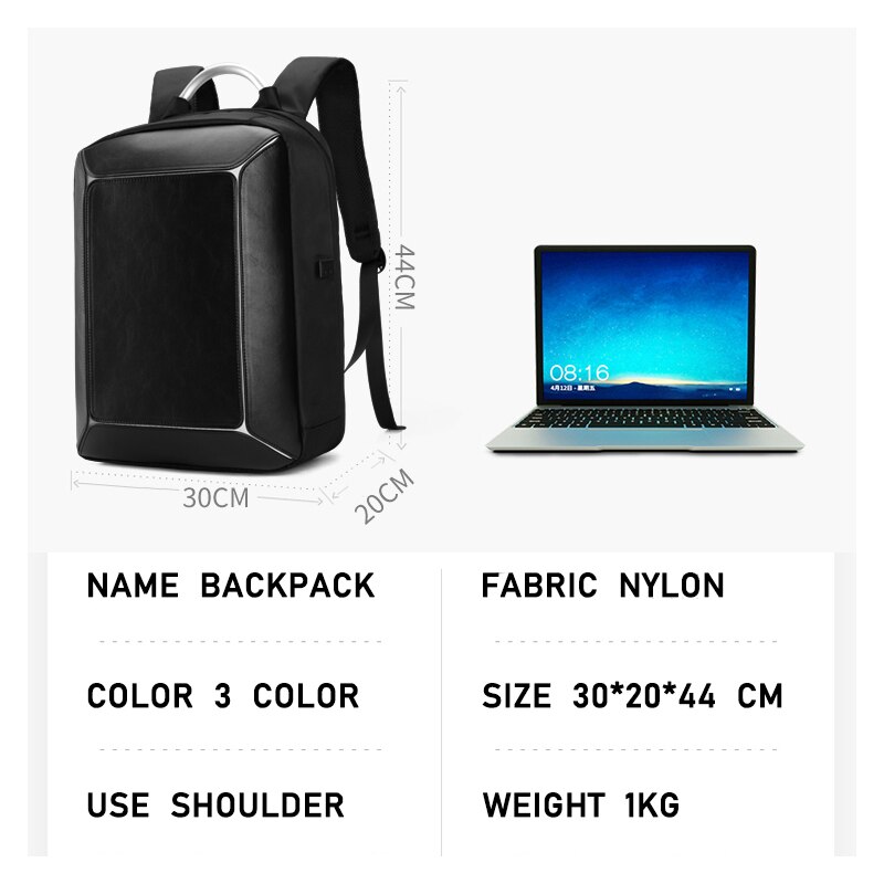 Laptop rygsæk 15.6 tommer usb-opladning nylon vandtæt taske mænd tyverisikring rygsæk forretning rejsetaske skoletaske til dreng