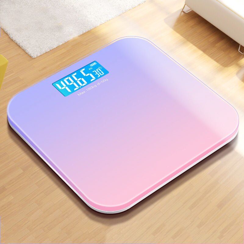 Bluetooth Weighing Scale Aurora Bathroom Electronic Scale Bluetooth Body Fat Digital Smart Scale LED Dispaly 18 Data Sync App: Star Purple