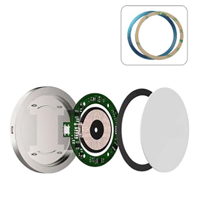 2 pçs placa de metal de carregamento sem fio para o ímã do telefone móvel magnético suporte do telefone carro