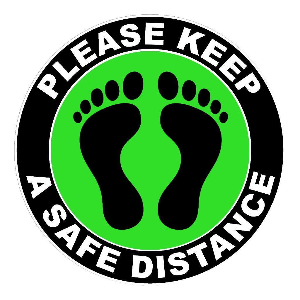 5PCS Ground sign Isolated label diameter Please Keep Wait Here Stand Here Keep 6ft in Between Distance Marker Floor#20