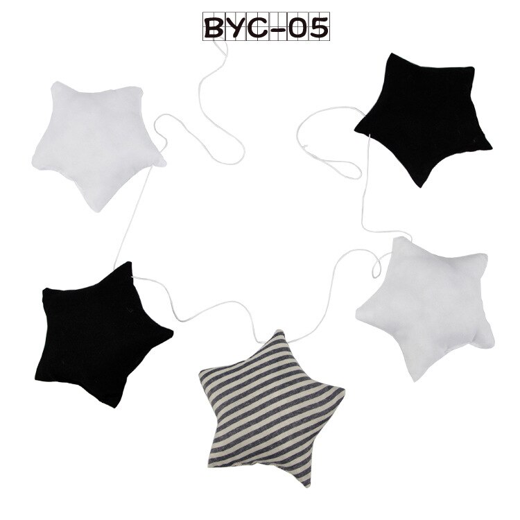 Cunas colgantes de tela de estilo nórdico para bebé, banderín para decoración de cama de niño, accesorios de cunas de 5 estrellas, sonajero para tienda de campaña, 1,5 M: C