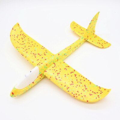 Foam Hand Throwing LED Airplanes toy, 48cm LED Flight Mode Glider Inertia Planes Model,Aircraft Planes for Kids Outdoor Sport