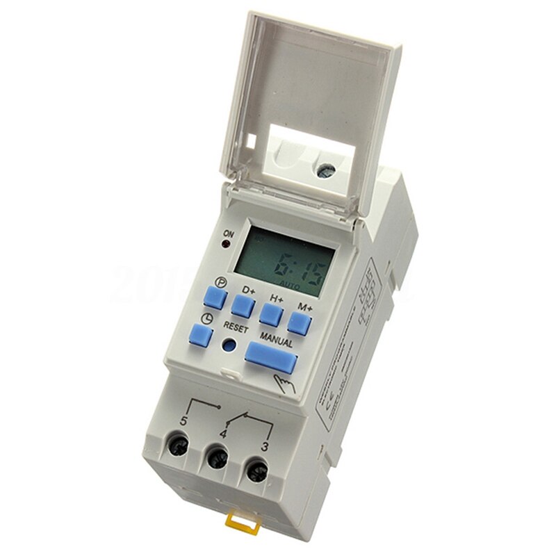 DIN Rail Time Relay Switch Digital LCD Power Programmable Timer DC 12V 16A