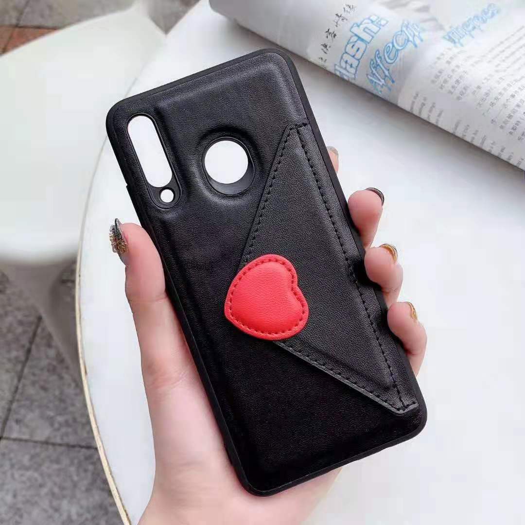 Telefoon geval voor Huawei P30 P30 pro P30 lite zachte pu lederen tpu hart walt kaarthouder case cover p30 coque met riem: P30 / F