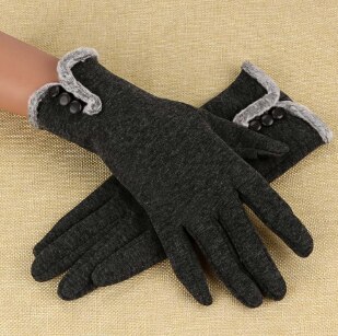Women's Gloves Touch Screen Gloves Double thick Plush Wrist Women Driving Gloves Winter Ladies Warm Gloves Driving Ski Glove YA: C