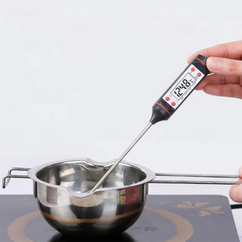Digitalt termometer med 15cm lange probe lysproduksjonssett måler flytende soya parafinvoks bakt melk kjøtt bbq voks smelter