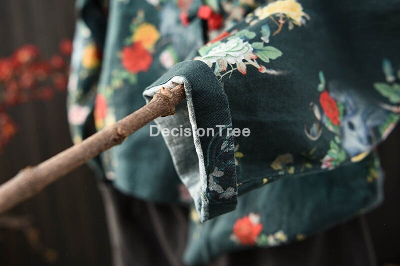 2022 woman traditional chinese clothing top retro flower print hanfu top women tops oriental tang suit chinese blouse