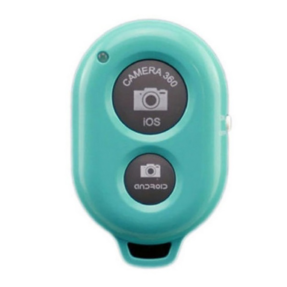 Wireless Bluetooth-compatible Remote Control Button Self-Timer Stick Shutter Release Camera Remote Controller: Blue