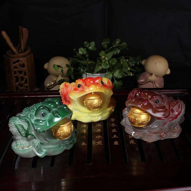 Plateau de Table à couleurs changeantes | Animal de compagnie chinois, crapaud porte-bonheur, ornement de plateau à thé, accessoires