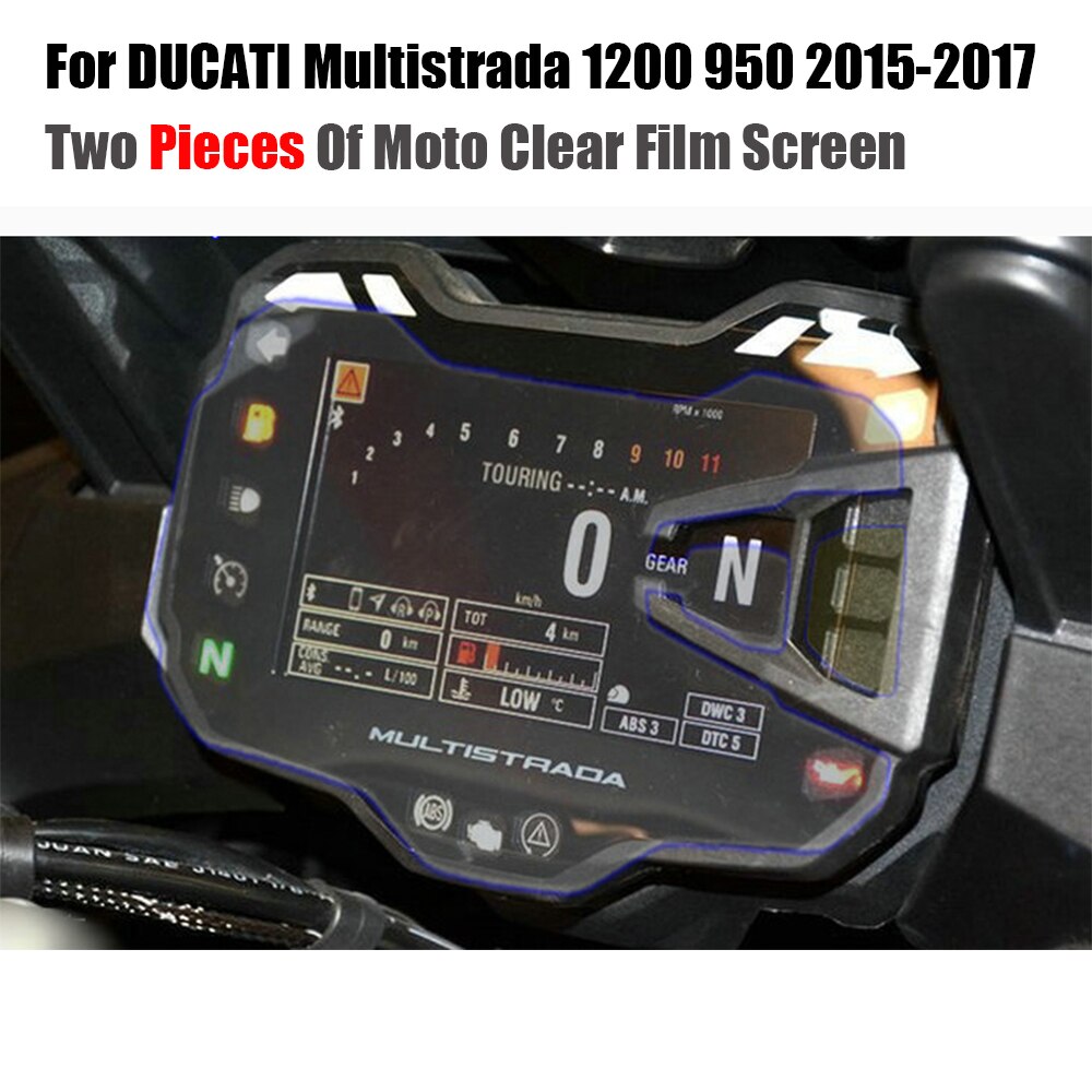 JMCRider Twee Stuk In Een Pakket Voor DUCATI Multistrada 1200 950 Cluster Kras Bescherming Screen Protector