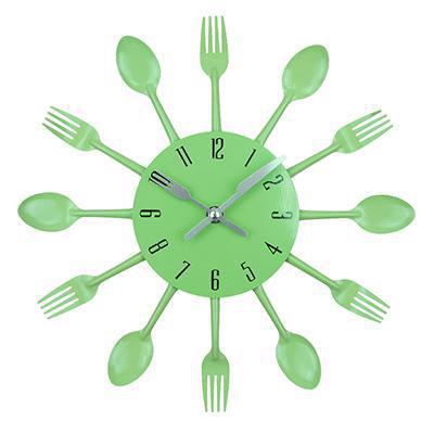 Large Wall Clock For Kitchen Knife And Fork Spoon Clocks Stainless Steel Modern Living Room Quartz Home Watches: A