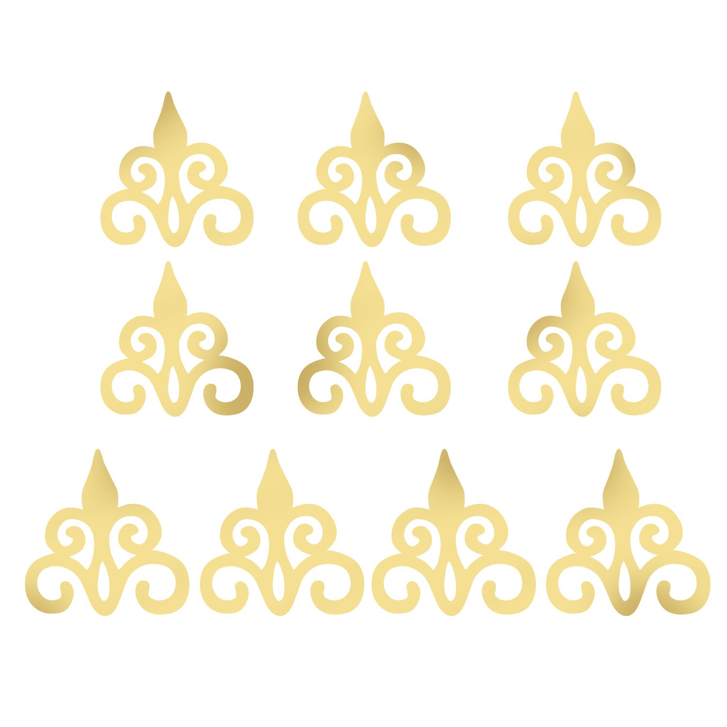 10pcs Acrylic Hollow Reflective Mirror Wall Stickers Removable DIY Decals Self Adhesive Art Murals Room Wall Decor for Home: Gold / 127x127mm (10pcs)