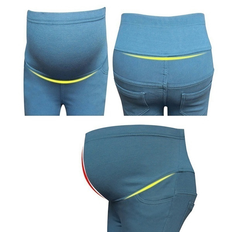 Moederschap Potlood Broek Voor Zwangere Broek Casual Zwangerschap Kleding Moederschap Verpleging Prop Buik Broek Zwangerschap Kleding: sky blue / XL