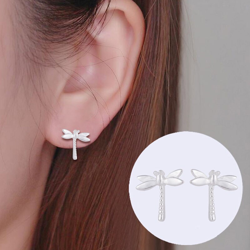 SMJEL 925 Sterling Zilveren Libelle Oorbellen voor Vrouwen Graceful Dier Studs Oor Sieraden Verjaardagscadeautjes Dochter