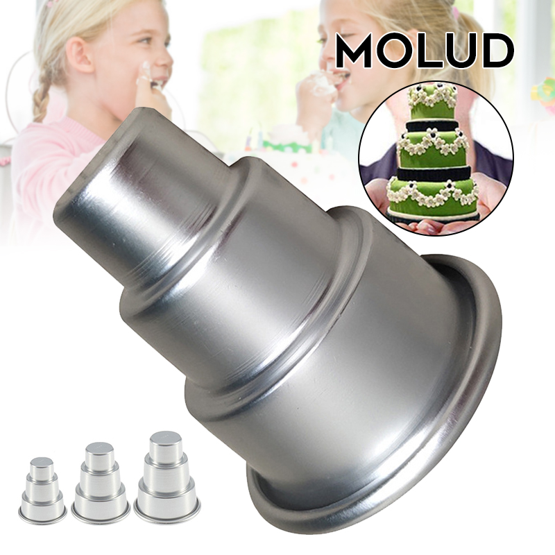 3-layers Round Cake Template Multipurpose Non-stick Diy Muffin Cake Pan Round Cake Template Practical Kitchen Baking Tools