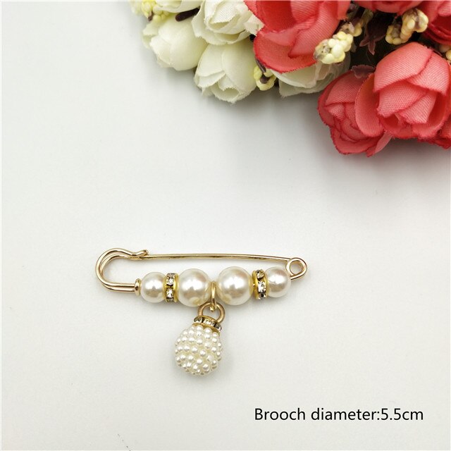 Brooches Pin Jewelry for Women Suit Hats Clips Sweater Coat Decorative Rhinestone Pearl Brooch Pins Jewelry 1pcs: 1