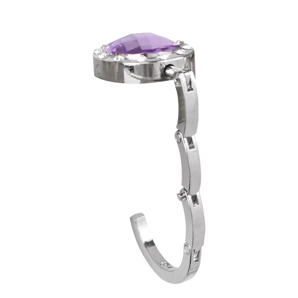 HILIFE Crystal Alloy Desk Hanger Table Hook Round shape for Hanging Portable Foldable Hangbag Hook Purse Bag Hook Holder: Purple