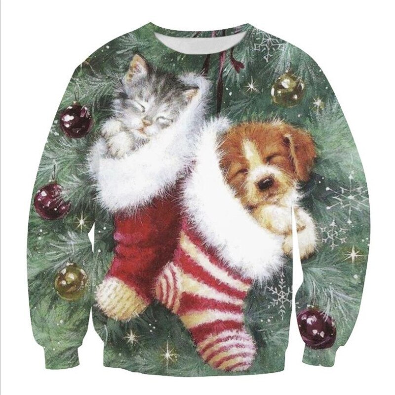 Hombres Mujeres Cosplay feo Navidad suéteres Navidad sudadera 3D divertido impreso vacaciones Navidad ropa suéter suéteres