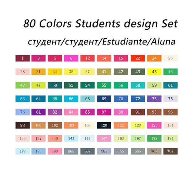 TOUCHNEW (T7) 30/40/60/80/168 colores juego de marcadores artísticos a base de Alcohol rotulador para bocetos pluma Fineliner para dibujar Manga suministros de oficina