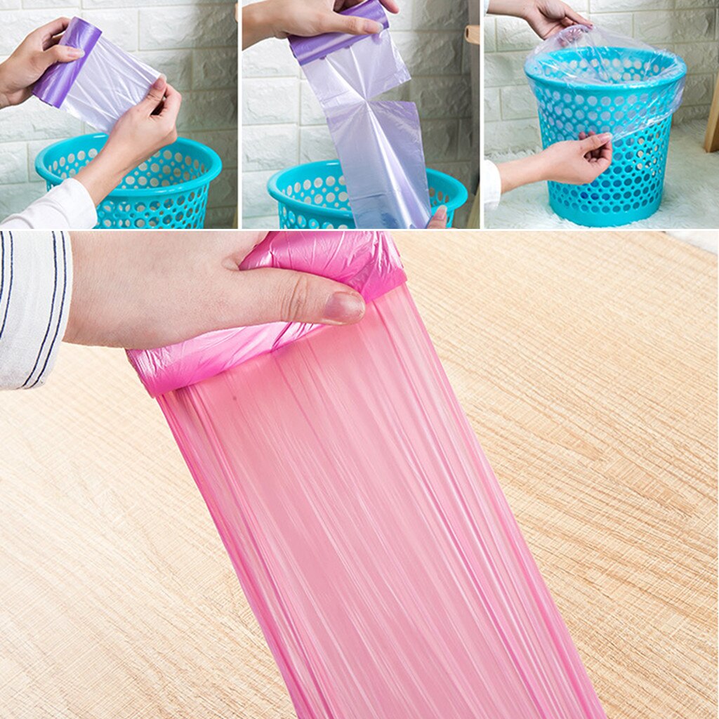 5 Rolls 100PC Trash Bags Garbage Bag Durable Disposable Plastic Household Kitchen Trash Bags мешки для мусора@30
