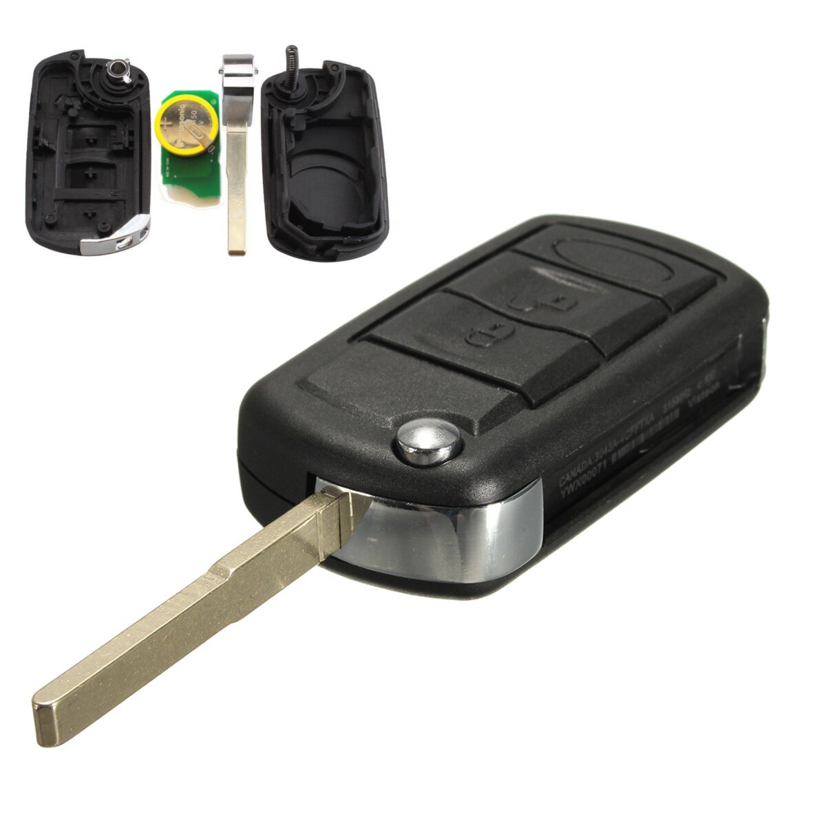 433MHz 3 button Folding Remote Key Fob for Land Rover Range Rover L322 HSE with battery & 7936/46 chip YWX000061 LR088260