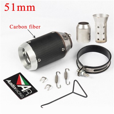 Carbon Fiber Escape System with DB kille Universal 51MM 60MM AR Austin Racing Motorcycle Exhaust Pipe For GSXR600 Z1000 ER6N K7: O