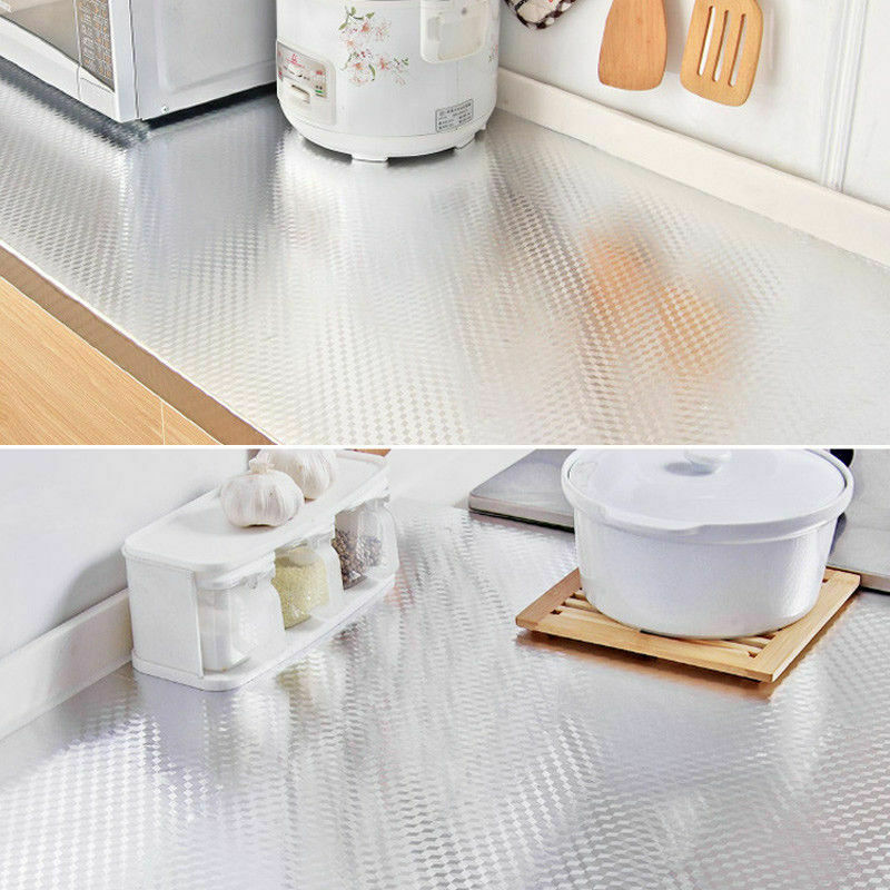Self Adhesive Waterproof Oil-proof Aluminum Foil Kitchen Cabinet Wall Sticker