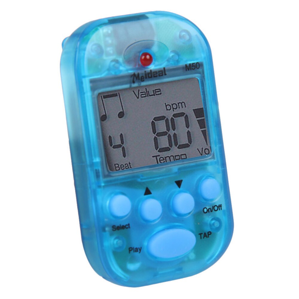 Mini Metronome w/LED Indicator LCD Screen Clip-on Digital Tuner Metronome for Guitar Piano Violin Volume Adjustable: Blue