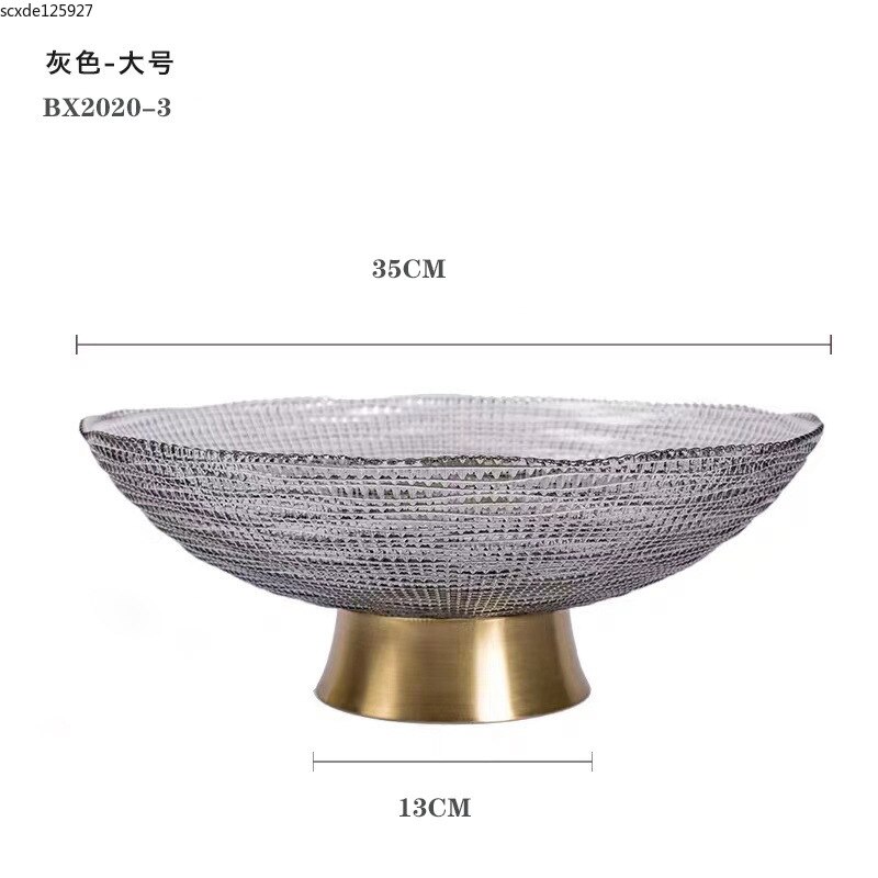 Ronde Crystal Glas Fruit Lade Salontafel Woonkamer Decoratie Gedroogd Fruit Snoep Opbergvak Woondecoratie