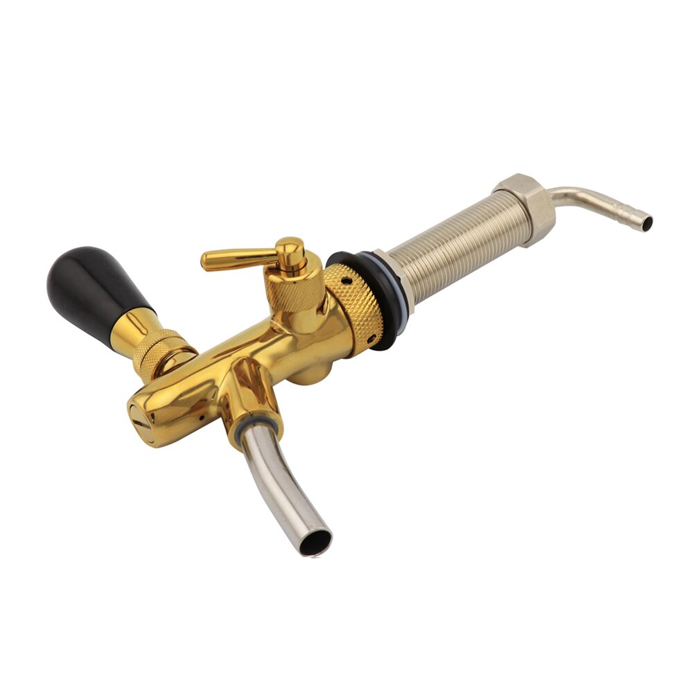 Adjustable Draft Beer Tap Flow Control Beer Faucet With Long Shank Golden Plating Keg Tap Kegerator Spout Homebrew Dispenser