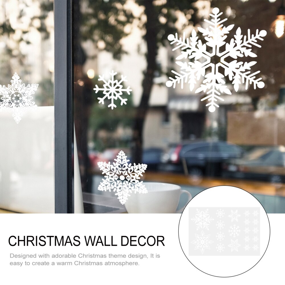 3 Sheets Christmas Snowflake Wall Decals Window PVC Electrostatic Stickers