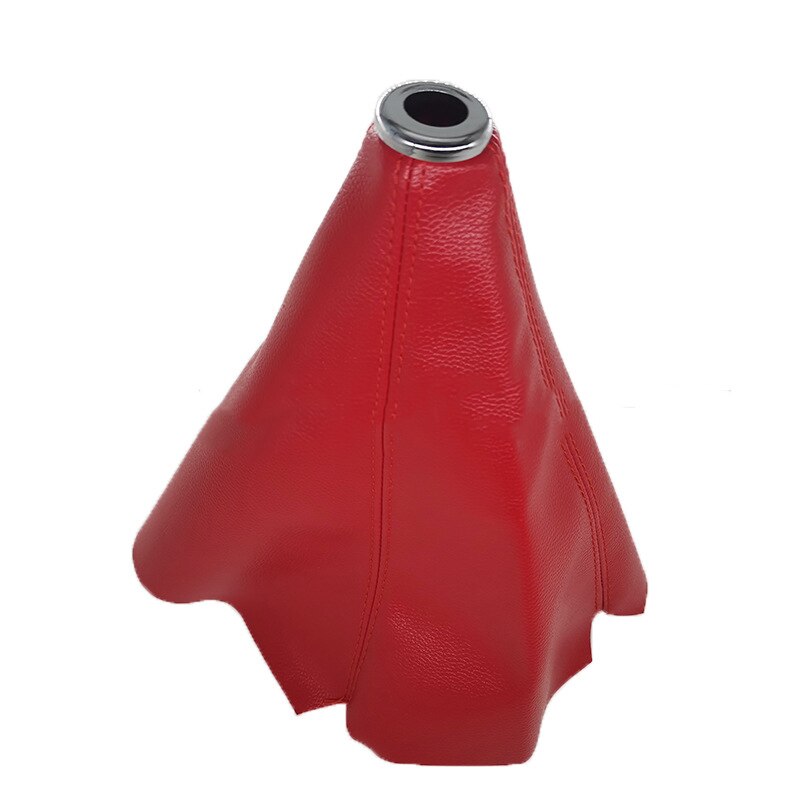 Polaina Universal de cuero PU para cambio de marchas de coche, perilla de palanca de cambios Manual de fibra de carbono, cubierta de arranque: Blanco