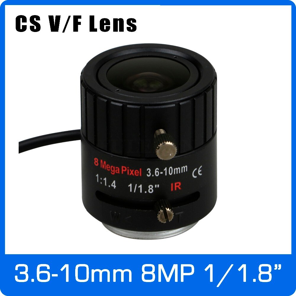 8 megapikselin dc automaattinen iiris varifocal cctv 4k objektiivi 1/1.8 tuumaa 3.6-10mm cs -teline sony imx 178/ imx 185 box kamera ip kamera