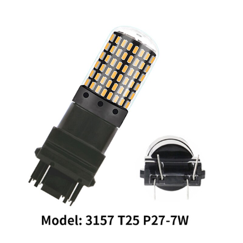 Luz Led de marcha atrás para coche, Bombilla de señal de giro automática, superbrillante, BA15S, P21W, 1157, BAY15D, P21/5W, 12V, blanco, rojo: t25 3157 p27-7w / Red