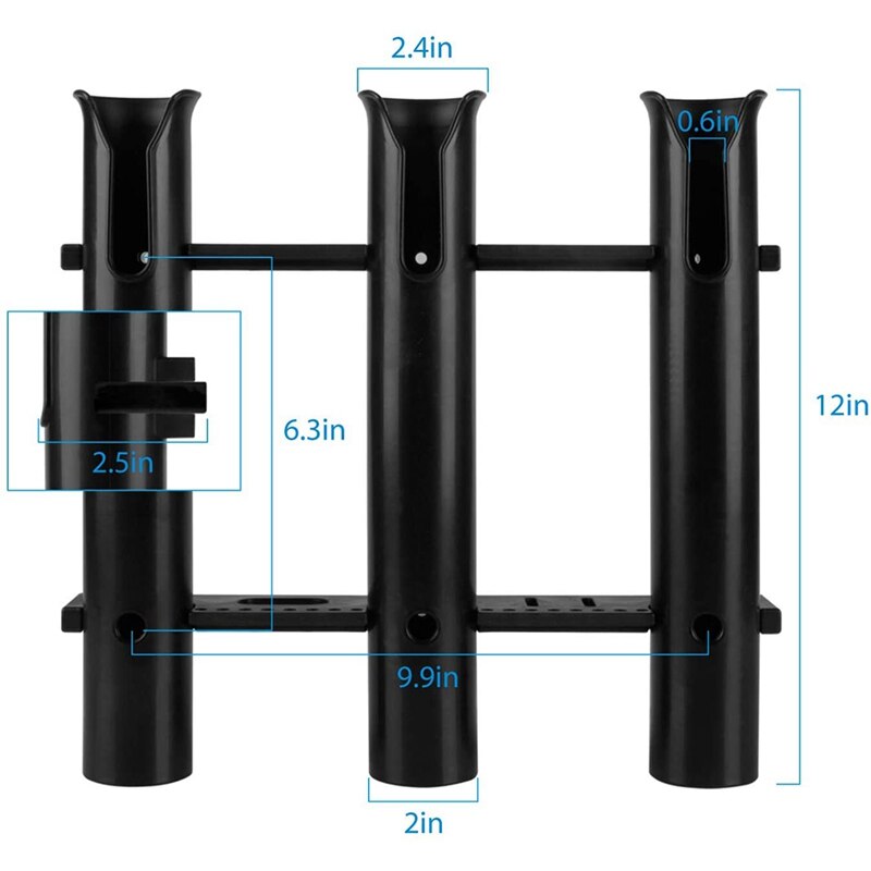 2 Stuks Hengel Rek Hengel Houders Buis Staaf Rekken Met Reel En Tools Slot Voor Hengel, diepzeevissen En Trolling
