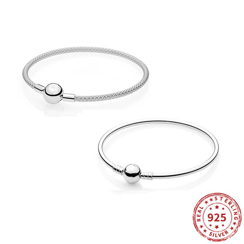 Bracciale Monment in argento sterling 925 con fibbia rotonda in argento sterling 2021 adatto per gioielli da donna con bracciale Pan bead originale