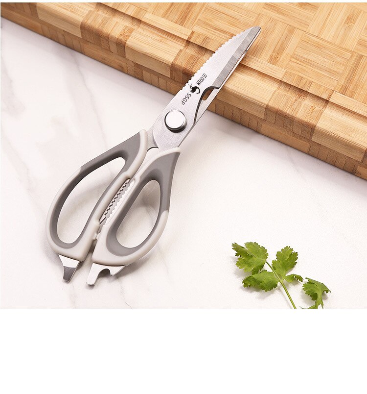 Tijeras de cocina multifuncionales para mariscos, tijeras desmontables de hueso de pollo, limpieza de alimentos cocidos, suministros de cocina: Simple grey