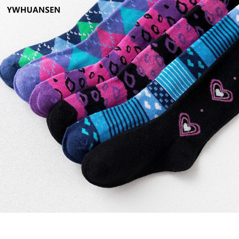 YWHUANSEN Children's Tights Rhombus Pattern Stockings For Girls Boy Cotton Pantyhose Kids Patterned Collant Enfant