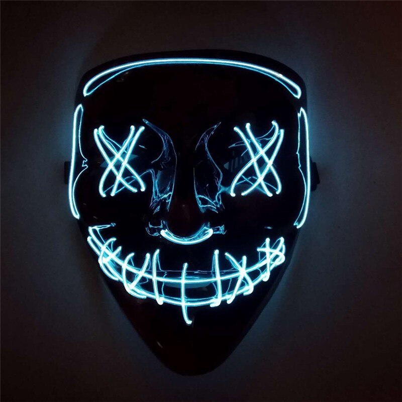 Masque de matière plastique de partie lumineuse de faux Fluorescent portatif Unique de Halloween de