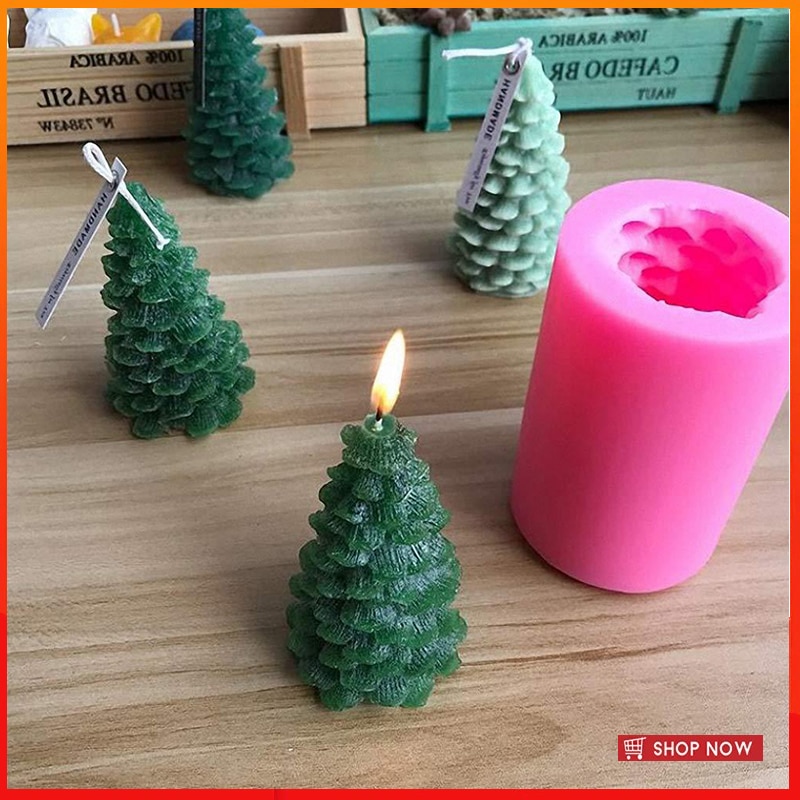 Kerstboom Siliconen Mal 3D Kerstman Kaars Mould Voor Diy Kaars Zeep Christmas Maken Cake Decorating Bakken Tool